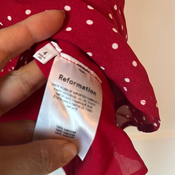 Reformation Cressida Red Puff Sleeve Mini Dress size 4 - Picture 10 of 10